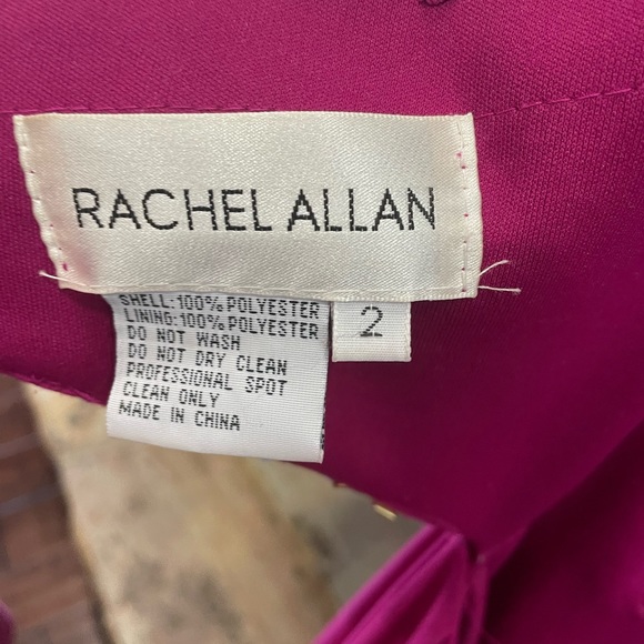 Rachel Allan Fuchsia and Gold Embellished Prom Dress - Picture 11 of 12